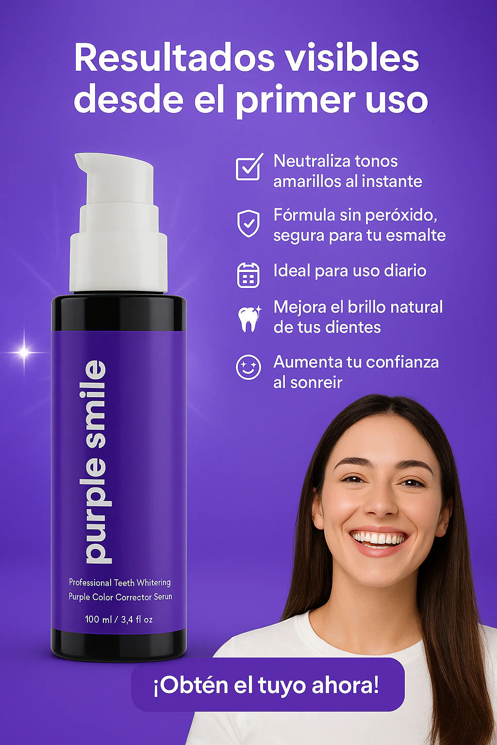 💜 Purple Smile – Espuma Dental Blanqueadora Correctora de Color 💜