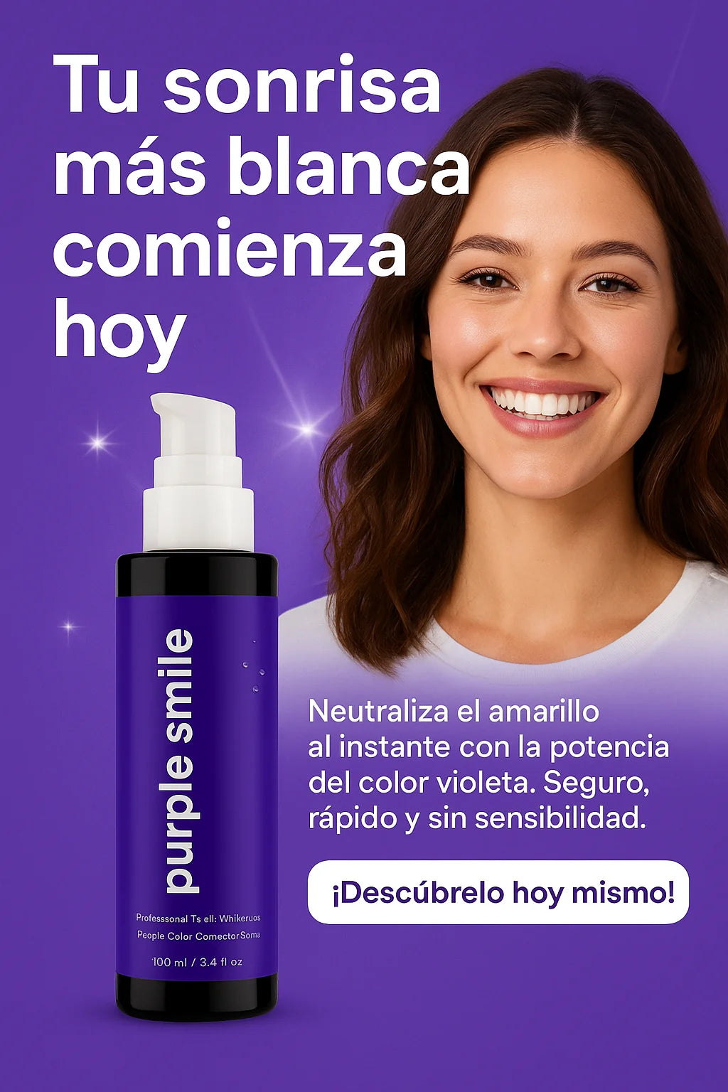 💜 Purple Smile – Espuma Dental Blanqueadora Correctora de Color 💜